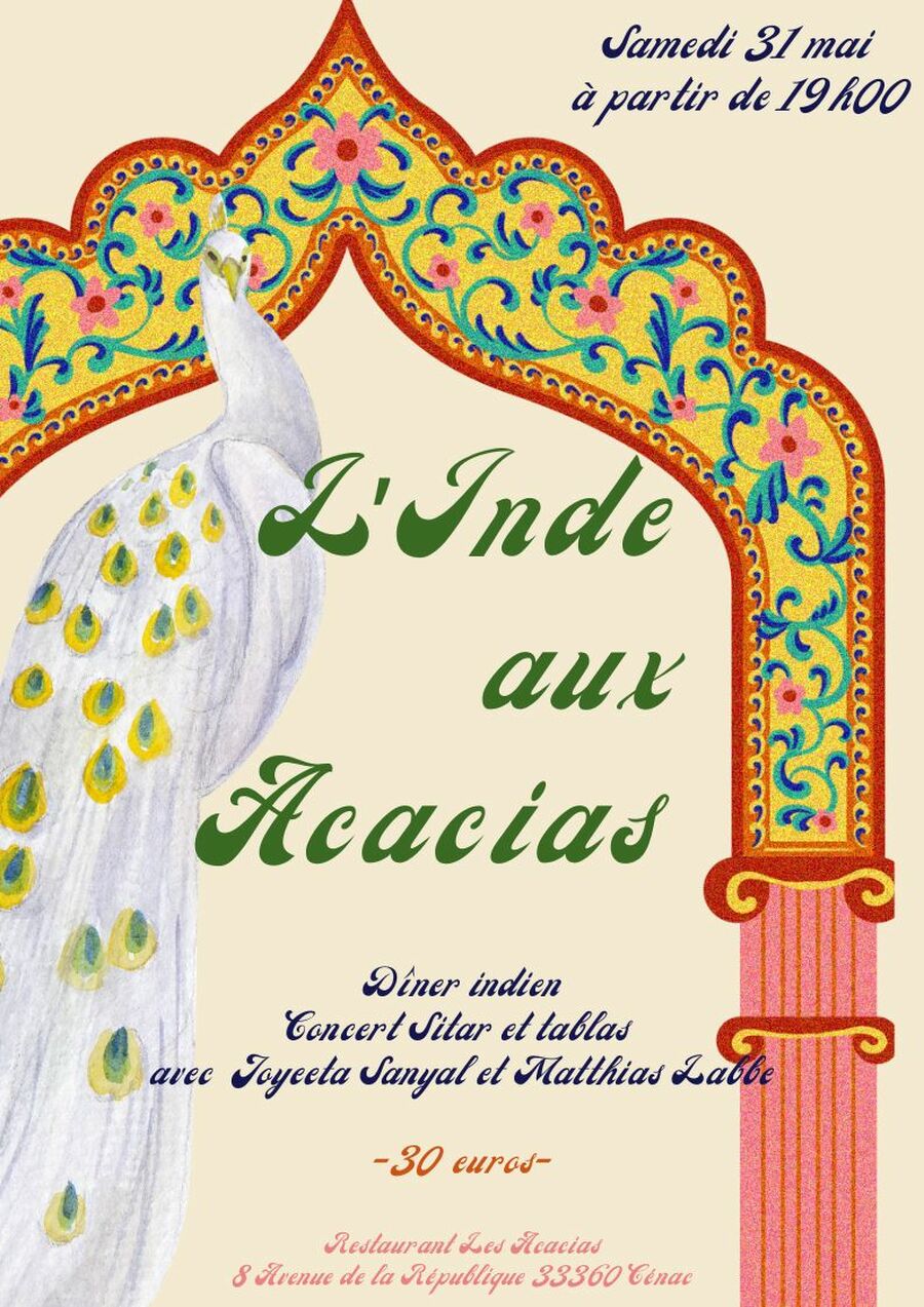 L'Inde aux Acacias ! Dîner concert avec Joyeeta Sanyal et Matthias Labbe