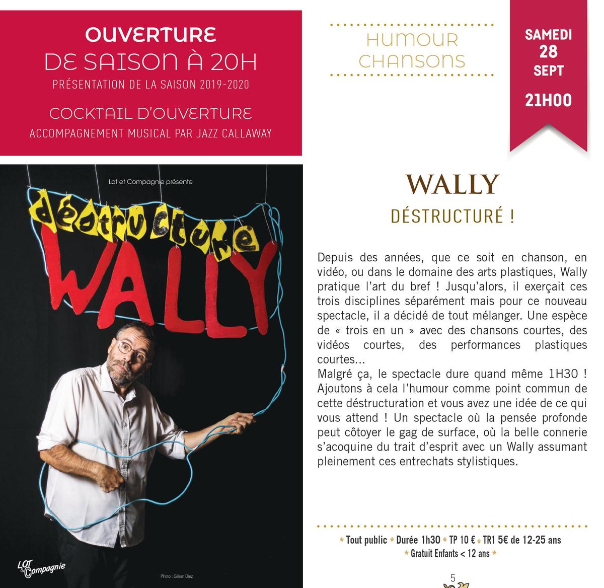 Ouverture de Saison du Clam - WALLY ''Déstructuré'' + Jazz Callaway