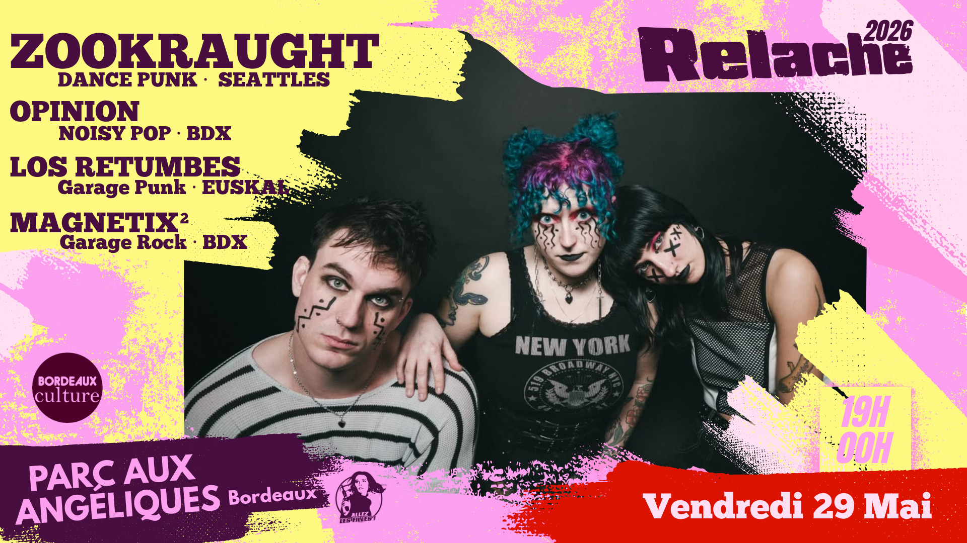 Relâche #17 | Zookraught + Opinion + Los Retumbes + Magnetix²