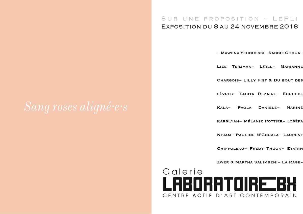 Sang roses aligné·e·s // Le Pli au Laboratoire Bx